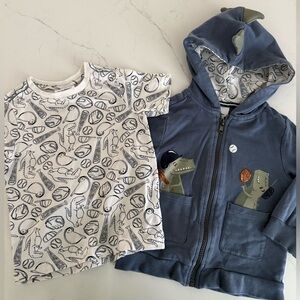 Tommy Bahama Kids Dinosaur Print Shirt and Hoodie Set